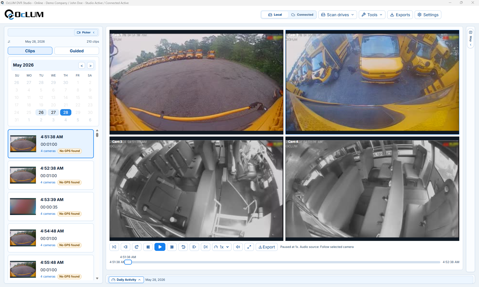 OcLUM Studio DVR software interface