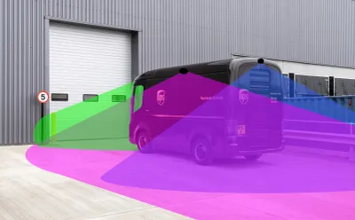 Cargo van Eagle View 360 side coverage diagram