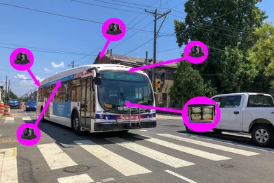 Transit vehicle camera placement diagram