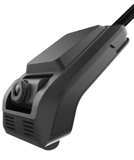 Low-profile wedge-shaped forward-facing dash camera