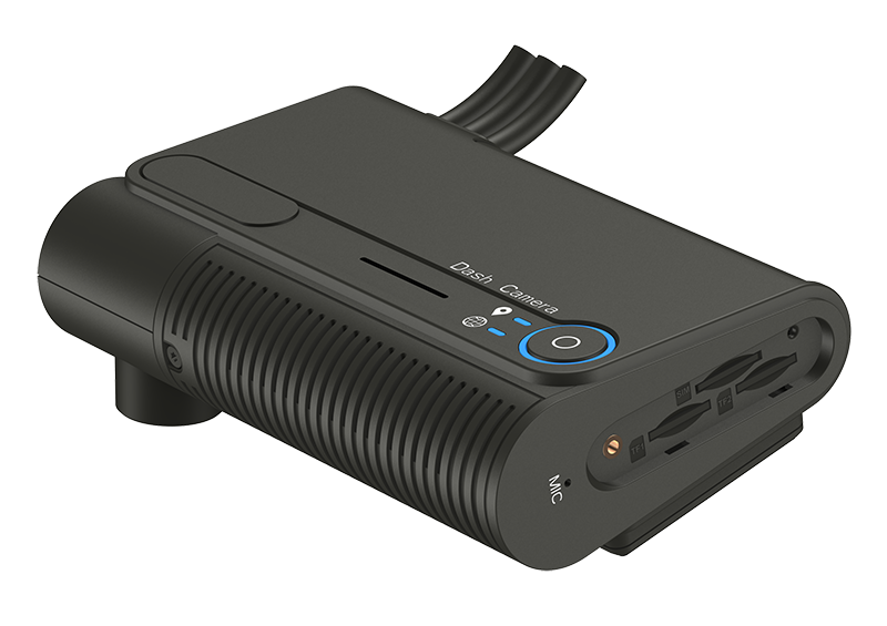 Compact OcLUM dash camera with integrated recording controls