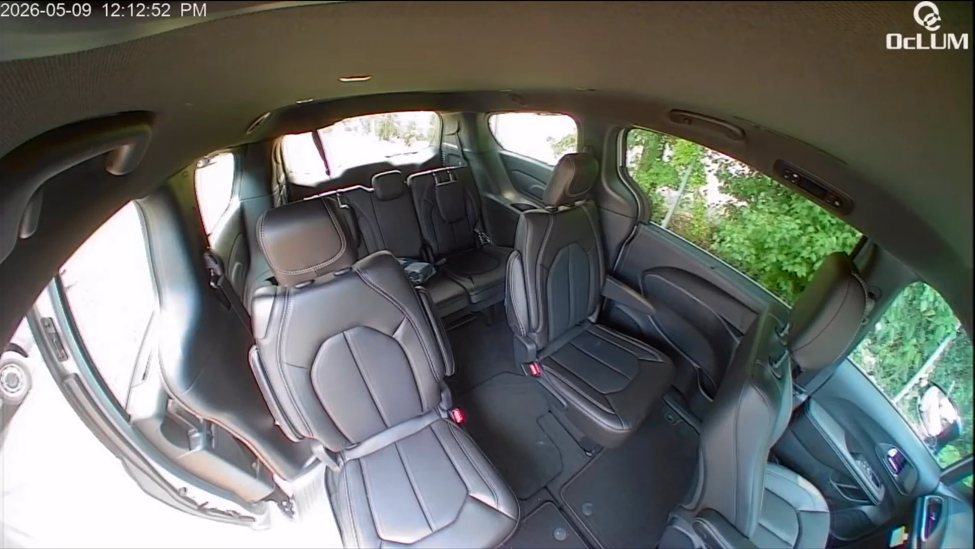 Wide rear passenger-area camera view