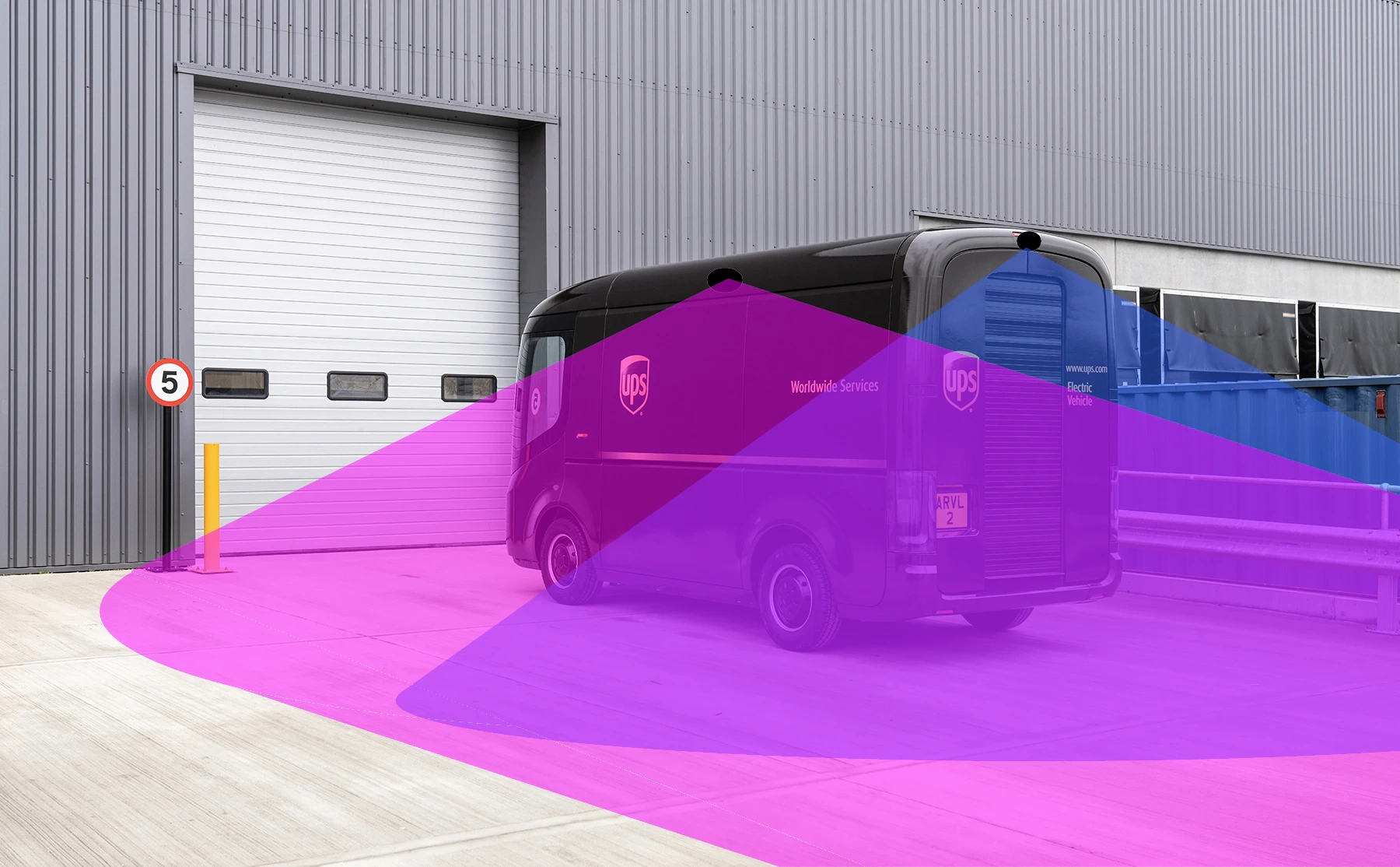 Commercial truck rear and side camera coverage