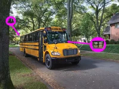 School bus camera placement diagram