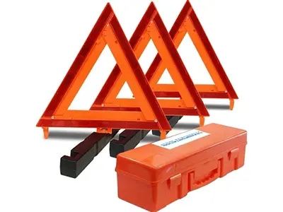 Safety orange road triangles