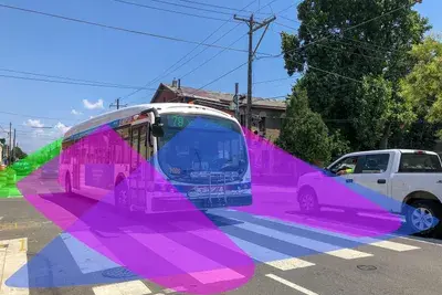 Transit bus camera coverage areas