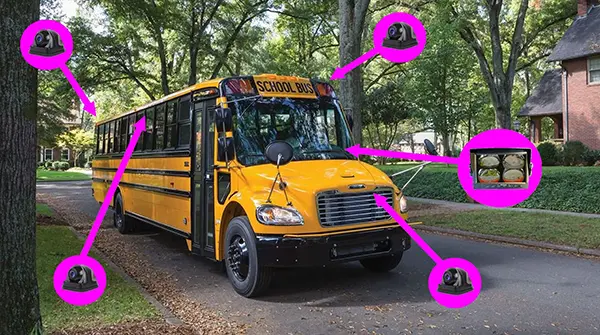 School bus stop-arm camera package diagram